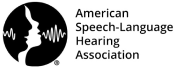 American Speech-Language Hearing Association logo.